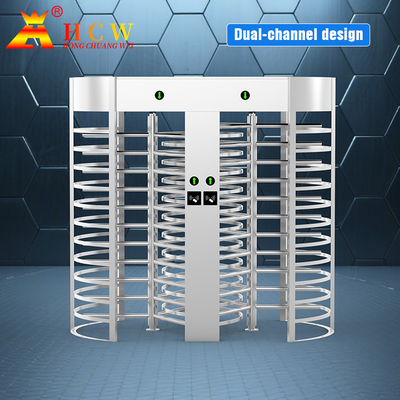 Double Magnetic Full Height Turnstile Gate Biometric Face Recognition RS485