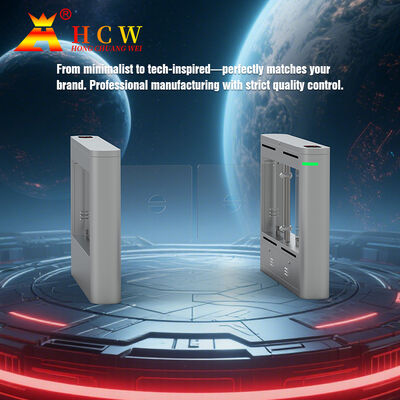 HCW CW406 Swing Barrier Turnstile Gate With 8 Pairs Infrared Detection Sensors Fast Speed 30-60 Person/Minute And 5 Million Times Life Span