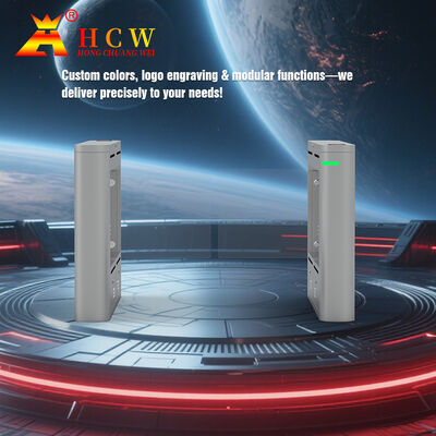 HCW CW406 Swing Barrier Turnstile Gate With 8 Pairs Infrared Detection Sensors Fast Speed 30-60 Person/Minute And 5 Million Times Life Span