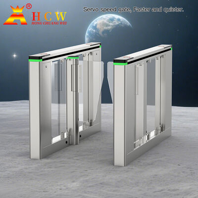 HCW Swing Barrier Turnstile Automatic Gate with 1600*120*980mm Chassis RS485/RS232 Interface and 130W Servo Motor