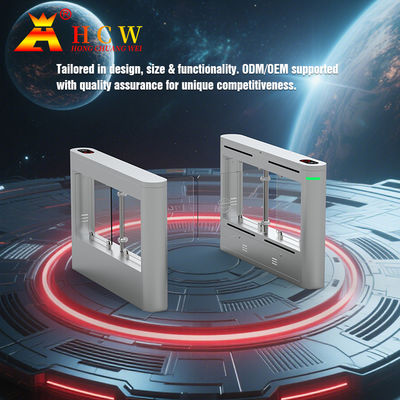 Control de acceso para peatones HCW CW406 Puerta giratoria de barrera oscilante con gabinete SS304