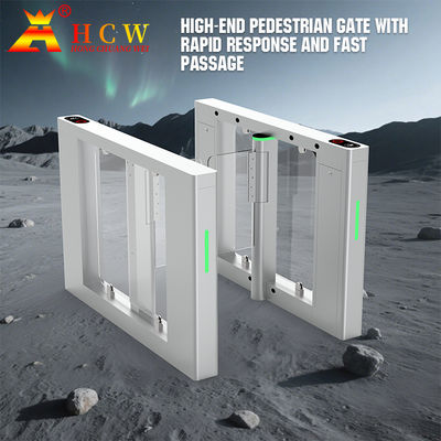 SUS304 Automatic High Speed Glass Turnstile Doors Pedestrian Access Control 60HZ