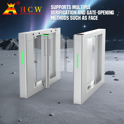 SUS304 Automatic High Speed Glass Turnstile Doors Pedestrian Access Control 60HZ