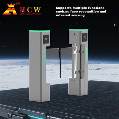 Puerta giratoria oscilante HCW con barrera de velocidad biométrica doble canal para acceso peatonal