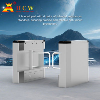 HCW CW426 Puerta giratoria de acero inoxidable con acceso biométrico