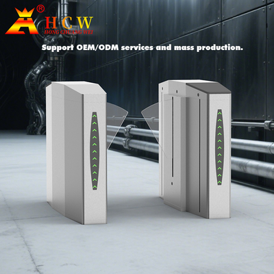 HCW Wing Gate Turnstile Control de acceso biométrico Rs232 Anti-aplastamiento de peatones para el edificio de oficinas