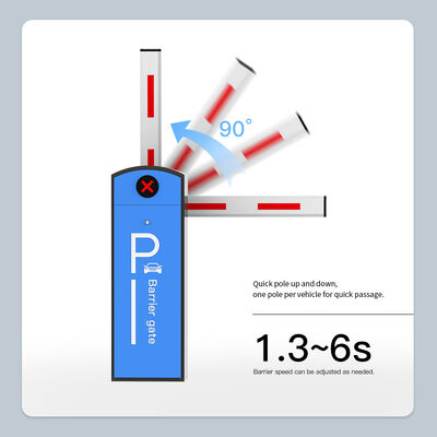 HCW Parking Barrier Gate with Adjustable Operation Speeds Cold-Rolled Steel Chassis and Aluminum/Foam Arms for Enhanced Security
