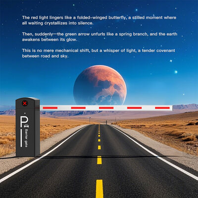 HCW Parking Barrier Gate with Adjustable Operation Speeds Cold-Rolled Steel Chassis and Aluminum/Foam Arms for Enhanced Security