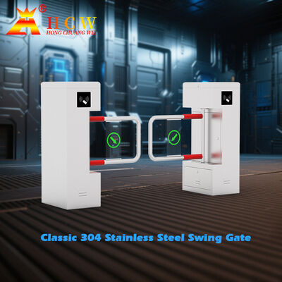 Puerta de giros con tecnología de reconocimiento facial HCW Compacto diseño de altura de la cintura para 30-45 personas/minuto de tráfico