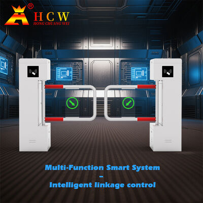 HCW Vertical Turnstile Gate with Facial Recognition Technology Compact Waist-High Design for 30-45 People/Minute Traffic
