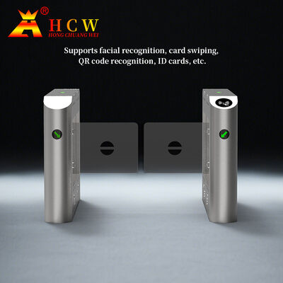 HCW Secure Automatic Turnstile Gate with 1100mm Channel Width, 6-Pair Infrared Anti-Pinch, and 180-Degree Swing Arm Rotation